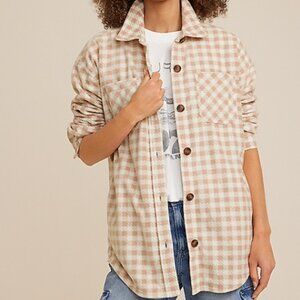 Maurices Wilder Checkered Fleece Shacket size Medium